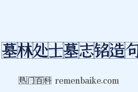 墓林处士墓志铭造句是什么意思的图片